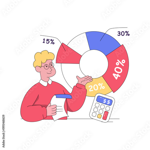 Modern design illustration of financial analyst 