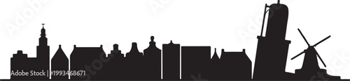 Silhouette skyline city of netherlands