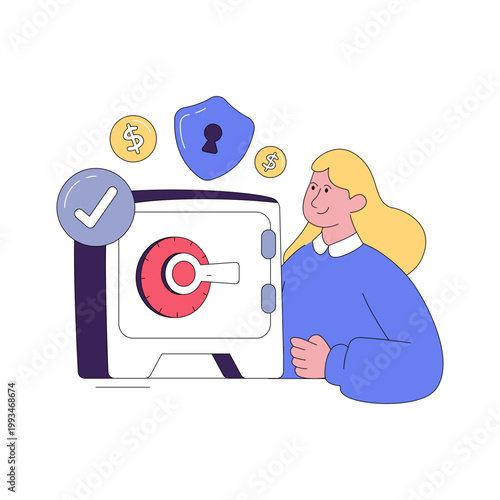 Modern design illustration of bank vault