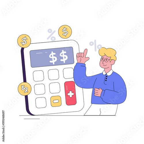 Trendy vector design of financial calculation 