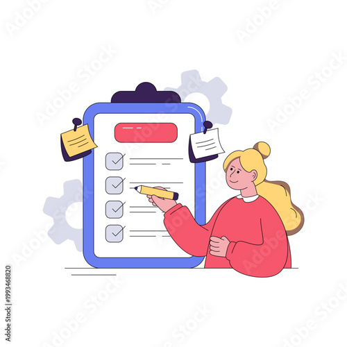 illustration of task management in flat design 