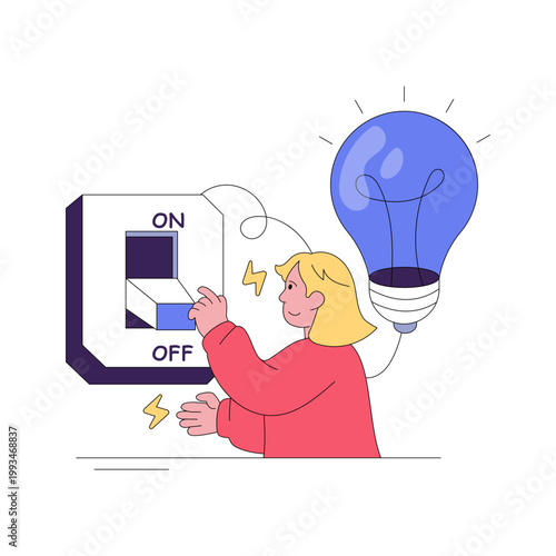 A modern design illustration of electric light 