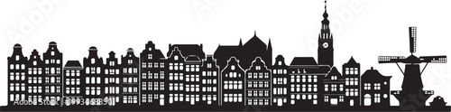 Silhouette skyline city of netherlands
