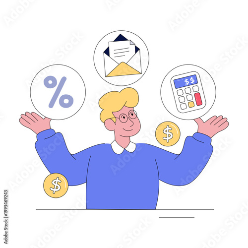 Trendy vector design of financial calculation 