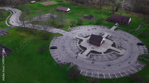 Springtime Public Park with fresh green grass in East Rochester New York