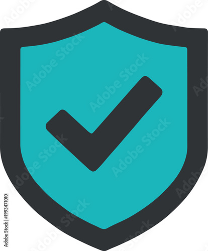 Shield check mark user verification icon for account