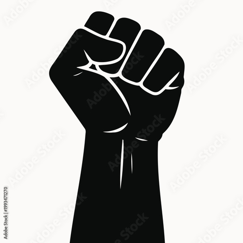 Black raised fist icon symbolizing protest and solidarity