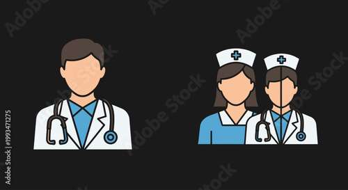 Medical professionals in white coats standing.