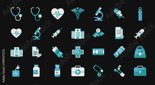 Medical icons and symbols collection.