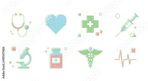 Medical icons and symbols collection.