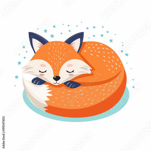 Schlafender Fuchs eingerollt