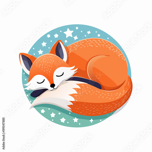 Schlafender Fuchs eingerollt