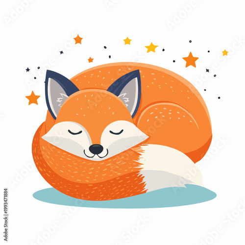 Schlafender Fuchs eingerollt