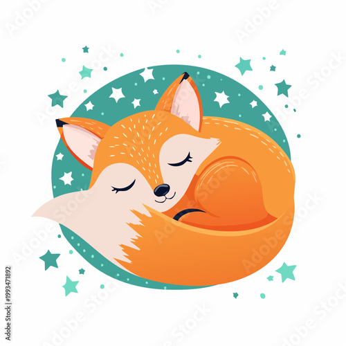 Schlafender Fuchs eingerollt