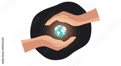 Eco-Friendly Hands Holding Earth Globe Symbolizing Environmental Care