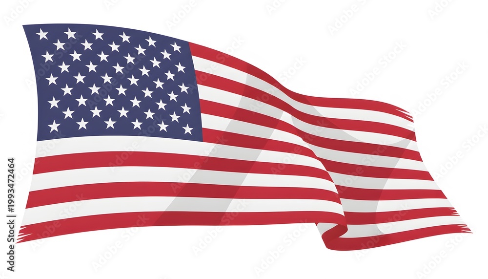 Obraz premium United States Flag Waving in Wind