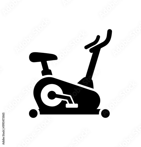 Modern Stationary Exercise Bike Vector Illustration
