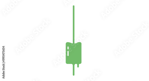 Minimalist Green LED Indicator Light with Vertical Line Design