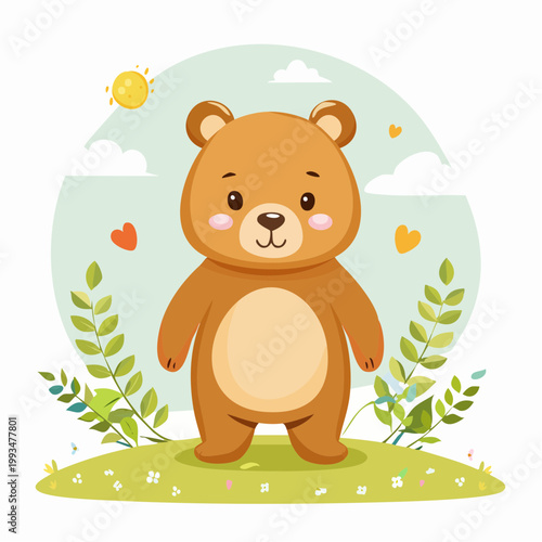 Süßer Bär im Cartoon Stil