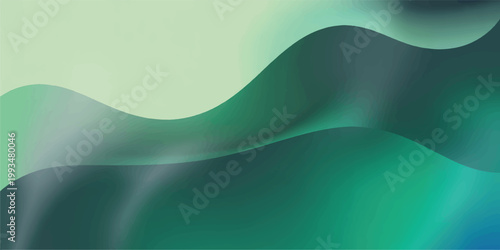 Abstract green wave background with smooth curves and modern digital design suitable for wallpaper or business use