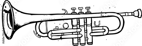 Hand Drawn Trumpet Musical Instrument Illustration