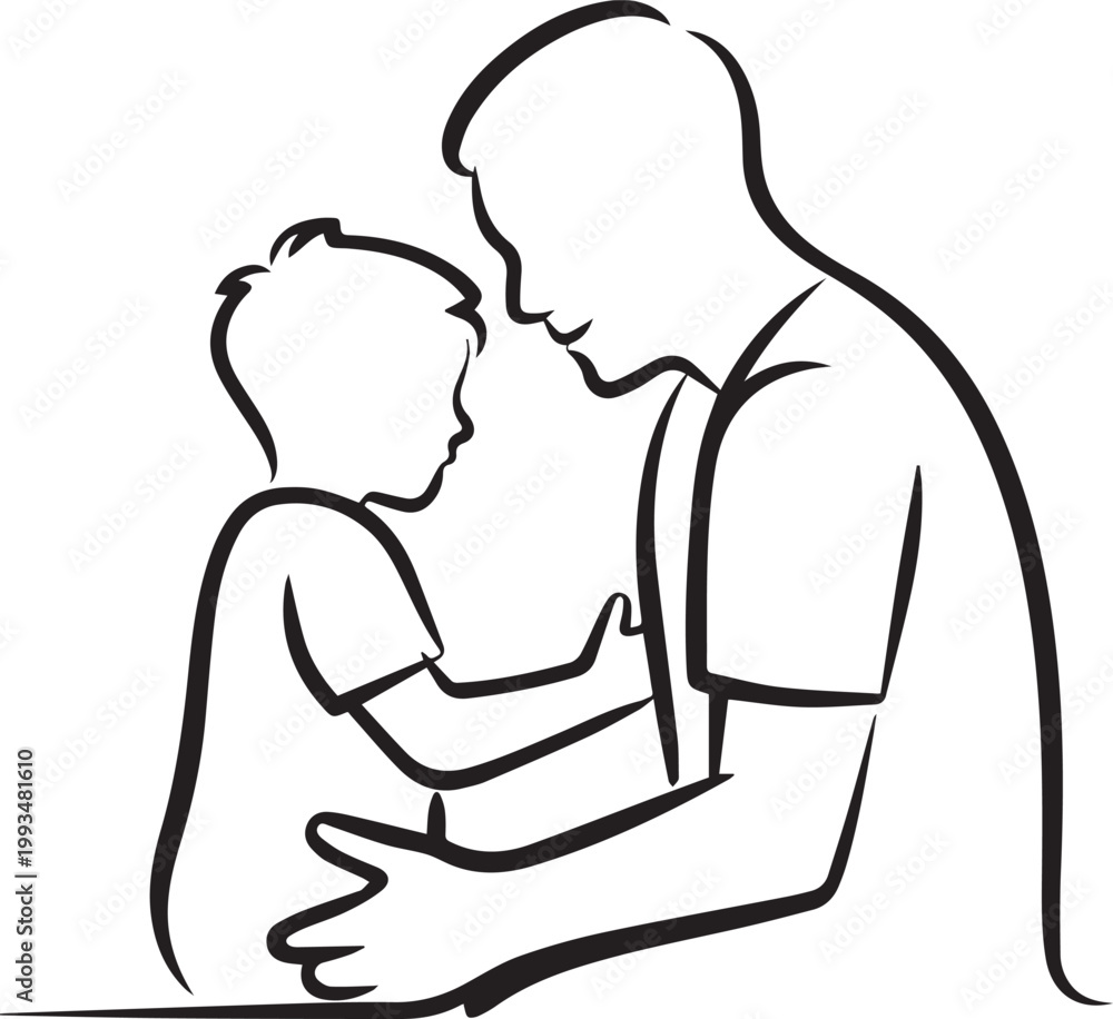 Obraz premium Need Father and son are to meet victor Isolation