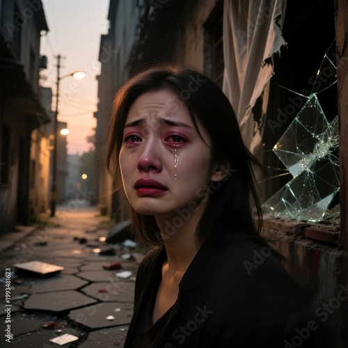 Stunning high-resolution photographs of a young woman after abuse.