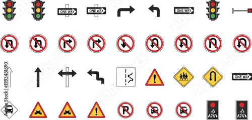 Traffic signals regulate vehicle movement flow.