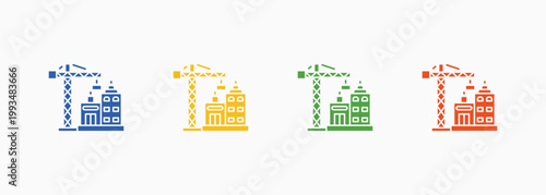 Property Development Icon Set Color Multiple Style Collection Element For Design