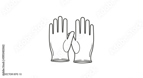 Pair of Latex Gloves Vector Illustration - Cleanliness and Protection Symbol