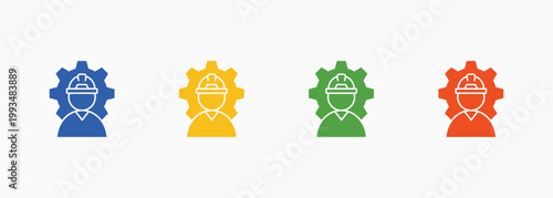Contractor Icon Set Color Multiple Style Collection Element For Design