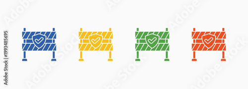 Barrier Icon Set Color Multiple Style Collection Element For Design
