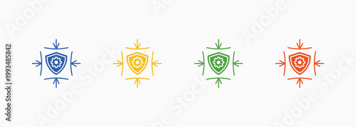 Defense Icon Set Color Multiple Style Collection Element For Design