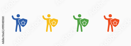 Guard Icon Set Color Multiple Style Collection Element For Design