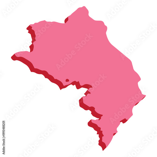 Costa Rica Outline Pink