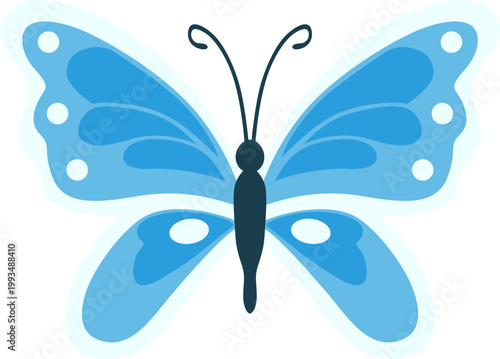 Blue Butterfly Illustration. Vector Isolated