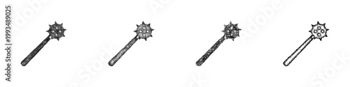 Sketch mace icon design set