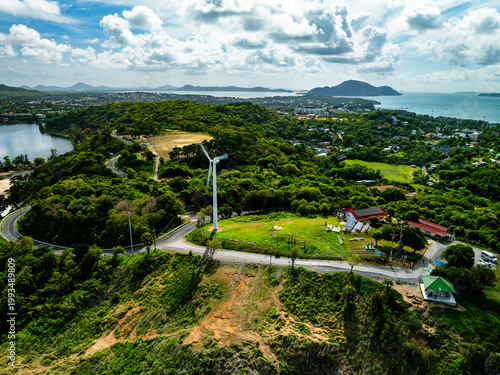 Aerial view landscape nature background,High angle view at Phuket island Thailand