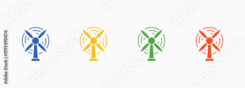 Wind Icon Set Color Multiple Style Collection Element For Design