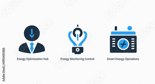 Sustainable energy consumption and renewable generation icons for smart power grid management systems with sustainable renewable electricity consumption management generation environment