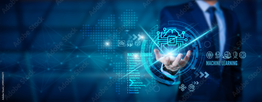 Obraz premium Artificial intelligence Machine Learning Business Internet Technology Concept.