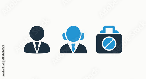 Corporate business management and professional service concept icons with business management corporate professional strategy briefcase development solution planning administration executive