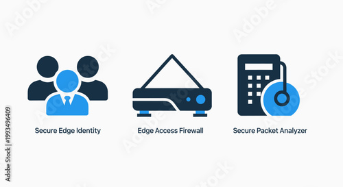 Cybersecurity and identity verification conceptual icons with identity security firewall verification protection business cybersecurity encryption technology enterprise illustration