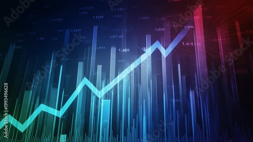 Abstract upward motion finance background animation