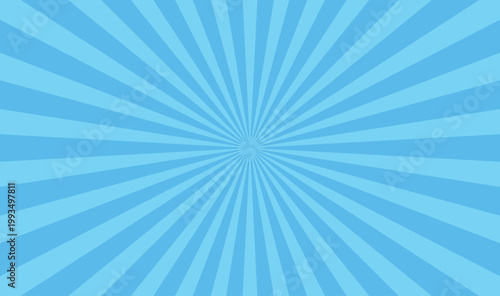 A vibrant light blue radial background featuring numerous straight lines emanating from a central point 