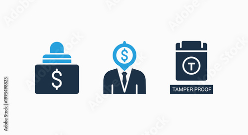 Money transaction security and trust icons with payment security financial security money transfer safe deposit box security transaction illustration business protection commerce investing