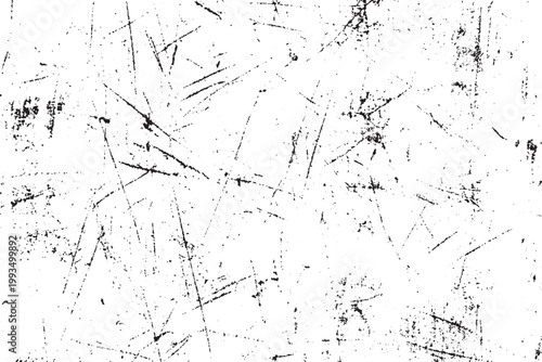 Abstract Grunge Black Crack Texture on White Background