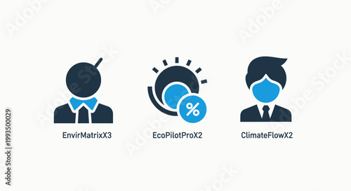 Environmental and climate change icon set representing ecological impact economic factors and global sustainability initiatives with environmental economics sustainability responsibility renewable