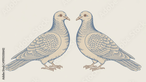 Two giraffe heads facing each other with distinct spotted patterns and small horns on their heads. isolated on transparent background