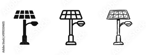 Solar Powered Street Light Renewable Energy Icon